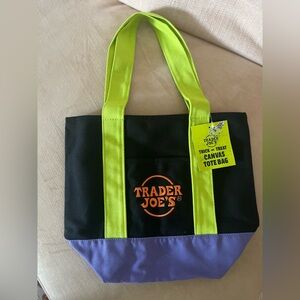 Trader Joe's Trick-or-Treat Mini Canvas Tote Bag Limited Edition - Multi Colors